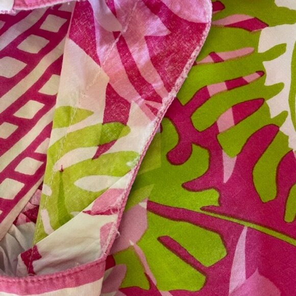 BARBARA GERWIT Cotton Tunic Top Pink Green Floral Print L - Picture 12 of 16